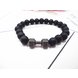 Wholesale Dumbbell model  Bracelet Men Natural Black Volcanic Bead Bracelet chakra Lava Stone Diffuser Bracelets Men Jewelry Gift  VGB089 1 small