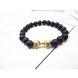 Wholesale Dumbbell model  Bracelet Men Natural Black Volcanic Bead Bracelet chakra Lava Stone Diffuser Bracelets Men Jewelry Gift  VGB089 4 small