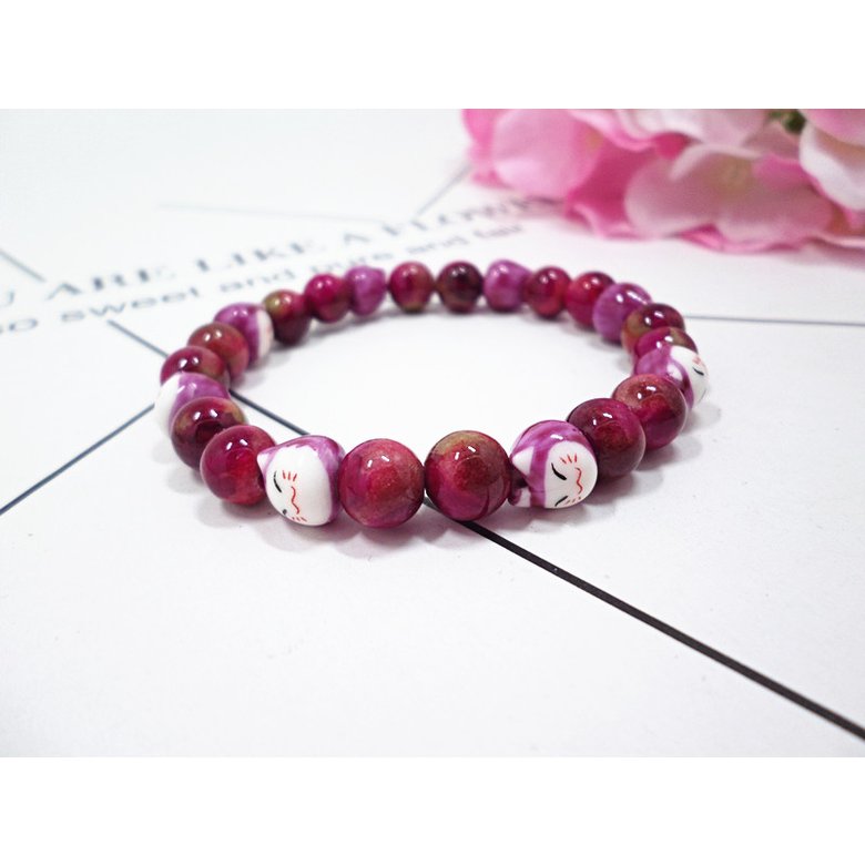 Wholesale Multicolor choice Trendy Lucky Cats Natural Crystal Beads Elastic Bracelets  For Women Fashion Hands Jewelry Lovely Bracelet VGB091 3