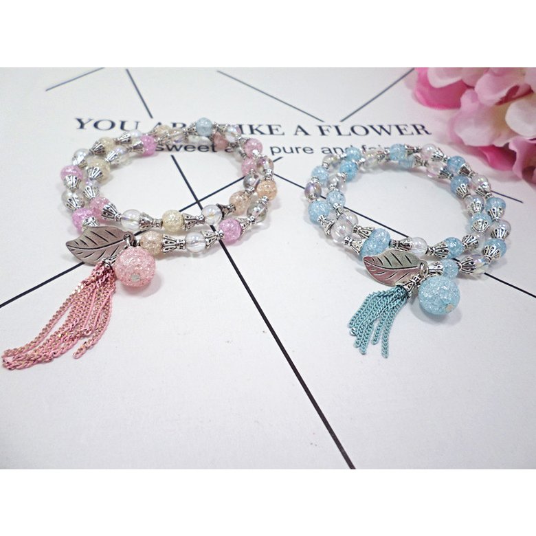 Wholesale Bohemian style Colorful Bead Multilayer Ethnic Fringe leaf Charm Bracelets for Women Handmade Weave Strand Bracelets Set VGB092 2