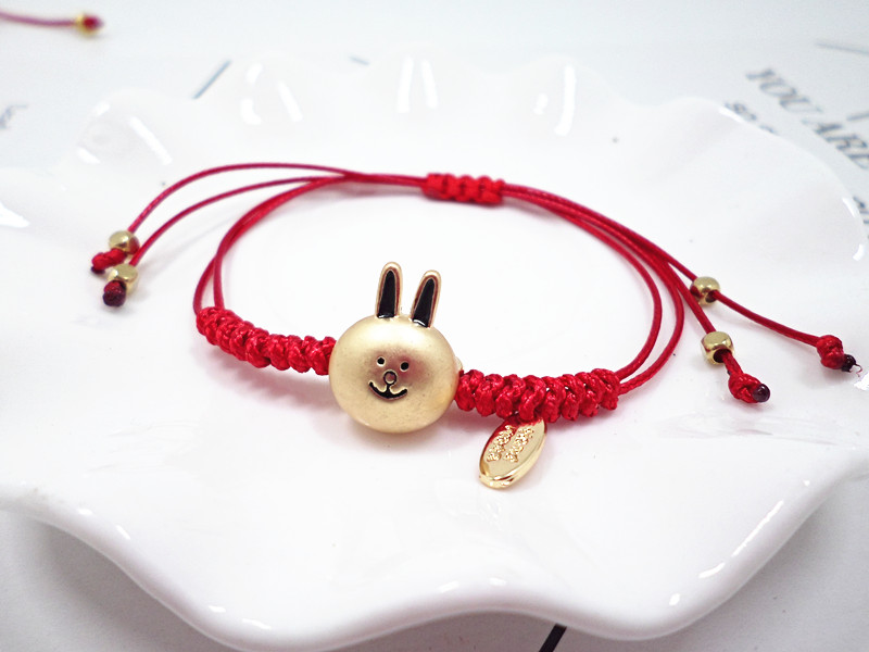 Wholesale Lucky Gold cute animals Red Braided Bracelet Adjustable Fashion Jewelry Handmade Braid Knot Friendship Bracelets Love Gift VGB094 4