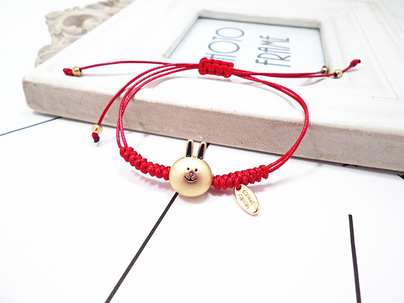 Wholesale Lucky Gold cute animals Red Braided Bracelet Adjustable Fashion Jewelry Handmade Braid Knot Friendship Bracelets Love Gift VGB094 6