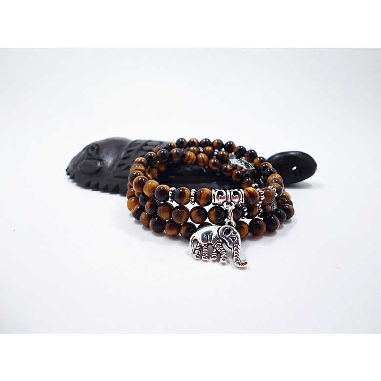 Wholesale Natural Stone Beads Buddha  elephant Bracelet Brown Tiger Eyes Yoga Meditation Braclet For Men Women Hand Jewelry Homme Unisex VGB095 0