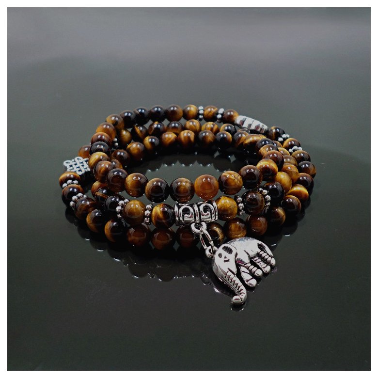 Wholesale Natural Stone Beads Buddha  elephant Bracelet Brown Tiger Eyes Yoga Meditation Braclet For Men Women Hand Jewelry Homme Unisex VGB095 1