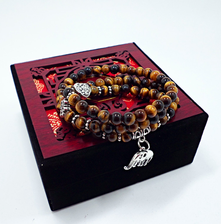 Wholesale Natural Stone Beads Buddha  elephant Bracelet Brown Tiger Eyes Yoga Meditation Braclet For Men Women Hand Jewelry Homme Unisex VGB095 3