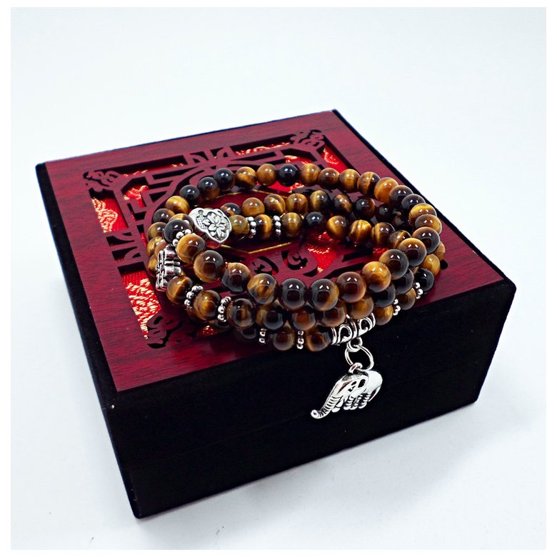 Wholesale Natural Stone Beads Buddha  elephant Bracelet Brown Tiger Eyes Yoga Meditation Braclet For Men Women Hand Jewelry Homme Unisex VGB095 3
