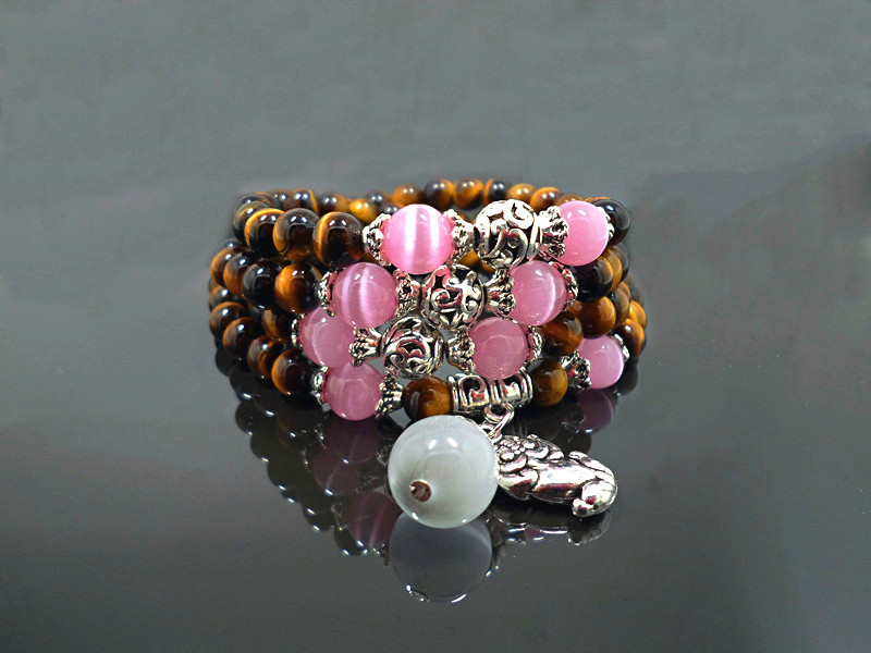Wholesale Natural Stone Beads Buddha opal Bracelet Brown Tiger Eyes Yoga Meditation Braclet For Men Women Hand Jewelry Homme Unisex VGB096 3