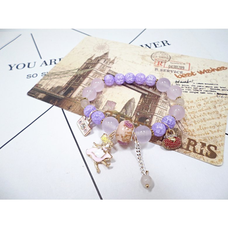 Wholesale Bohemia Girl camera crystal Bead Bracelets for Women creative jewelry wholesale Natural Stone Charms Wristband Gift  VGB097 2