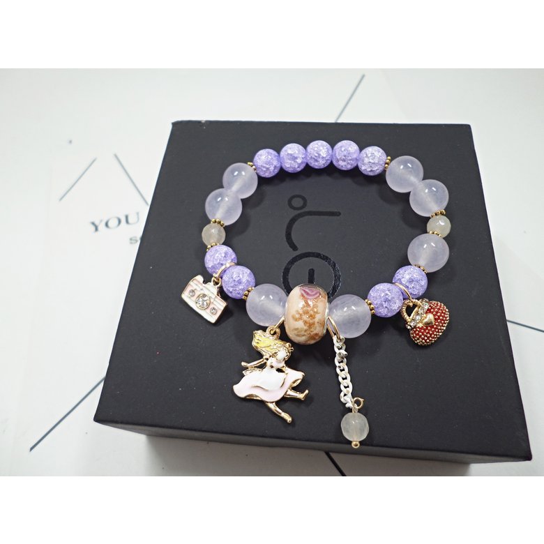 Wholesale Bohemia Girl camera crystal Bead Bracelets for Women creative jewelry wholesale Natural Stone Charms Wristband Gift  VGB097 4