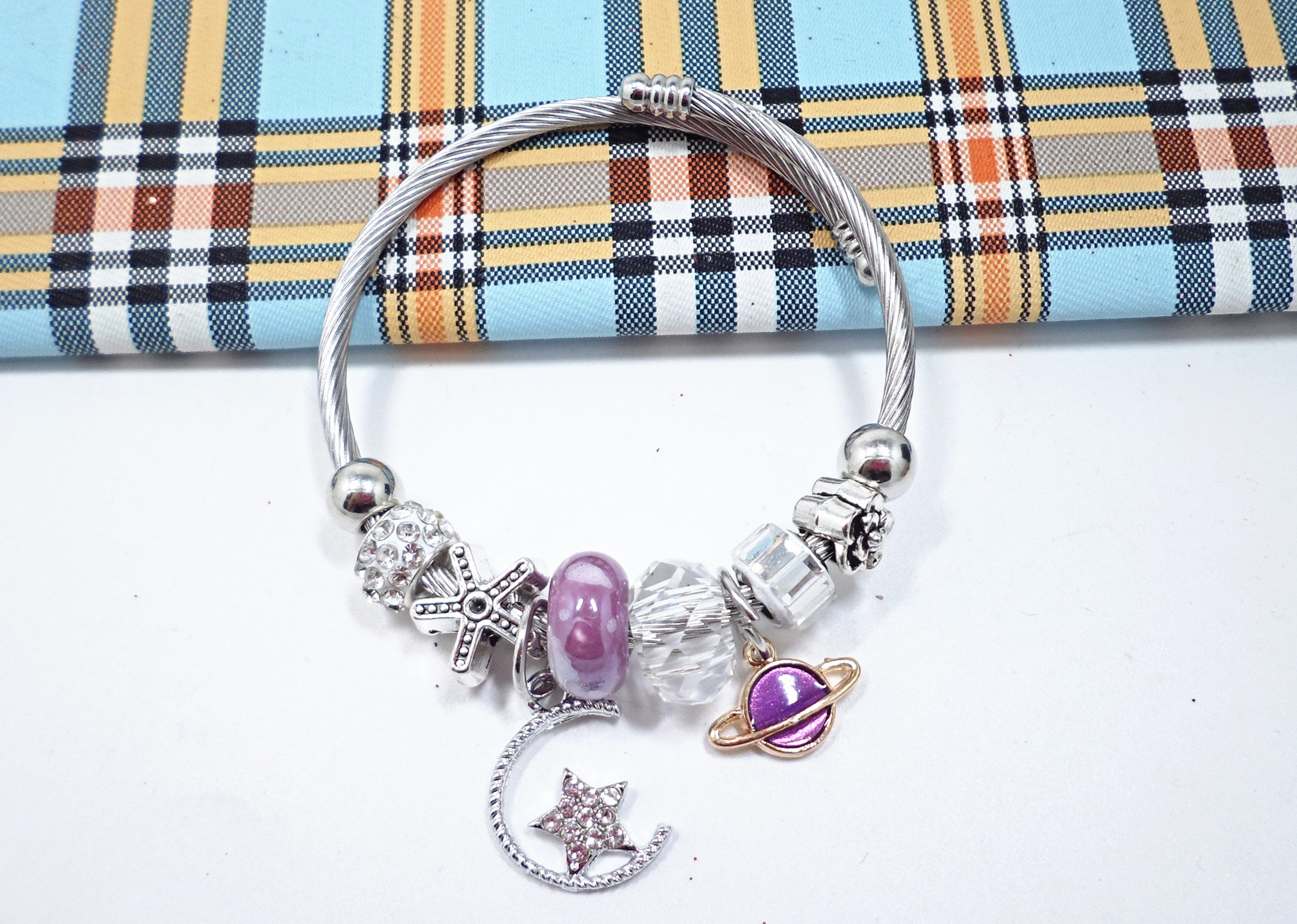 Wholesale Vintage Adjustable Crystal Beads Tassel pendant Bracelet Set Bohemian Charm Bracelets Handmade Jewelry Women Gifts  VGB098 5