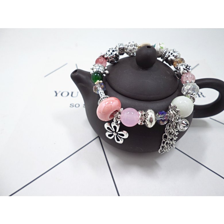 Wholesale Vintage Adjustable Crystal ceramic Beads Tassel pendant Bracelet Set Bohemian Charm Bracelets Handmade Jewelry Women Gifts VGB099 1
