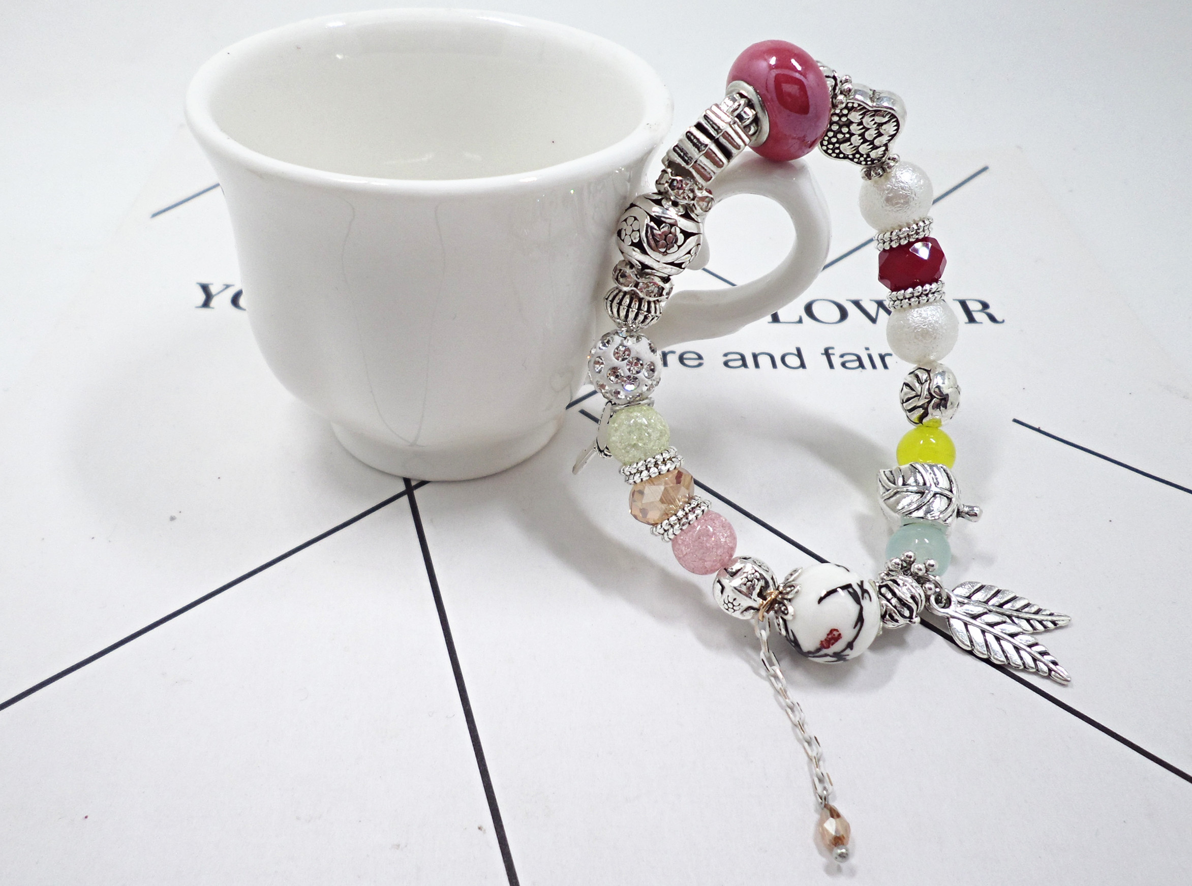 Wholesale Vintage Adjustable Crystal ceramic Beads Tassel pendant Bracelet Set Bohemian Charm Bracelets Handmade Jewelry Women Gifts VGB099 5