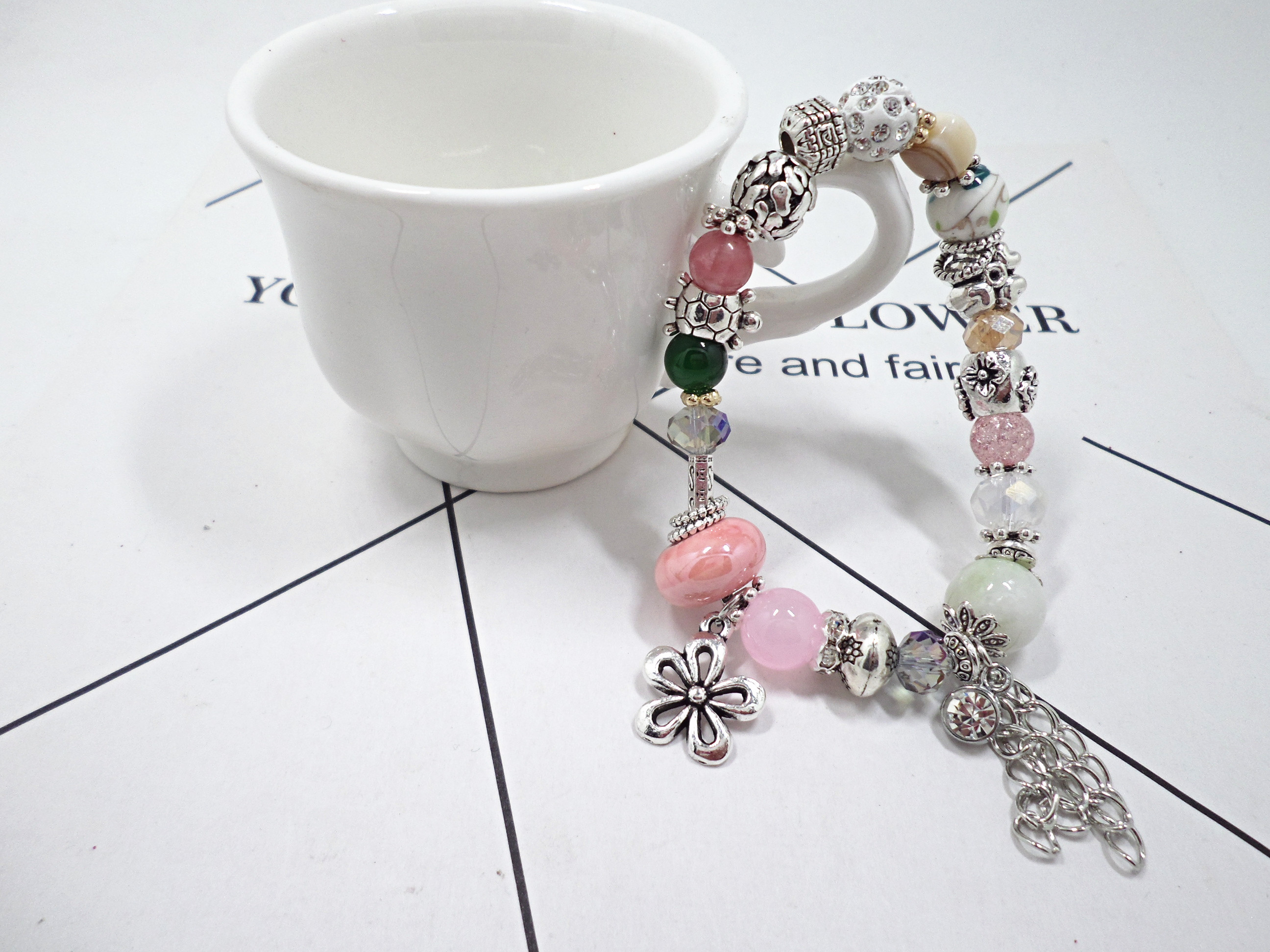 Wholesale Vintage Adjustable Crystal ceramic Beads Tassel pendant Bracelet Set Bohemian Charm Bracelets Handmade Jewelry Women Gifts VGB099 6