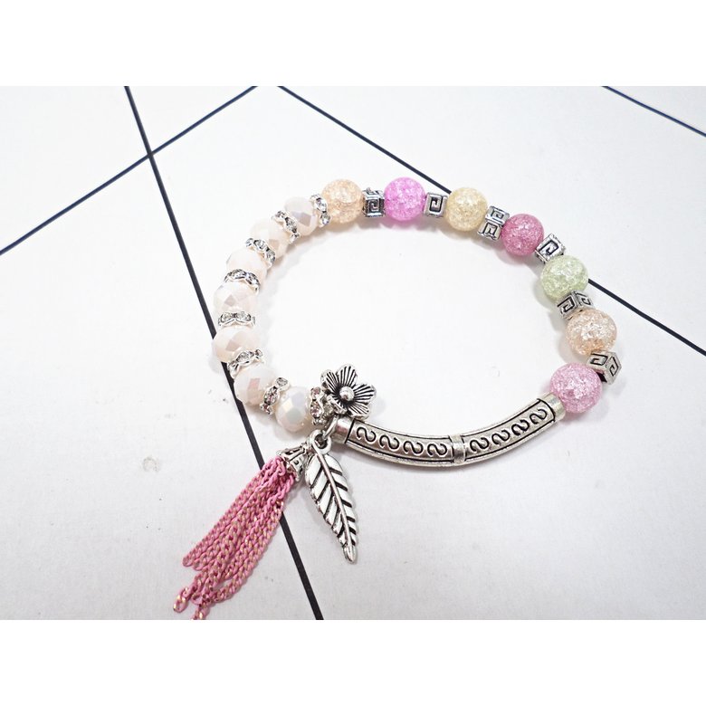 Wholesale Vintage Adjustable Crystal ceramic Beads Tassel Bracelet Set Bohemian Charm Bracelets Handmade Jewelry Women Gifts VGB101 1