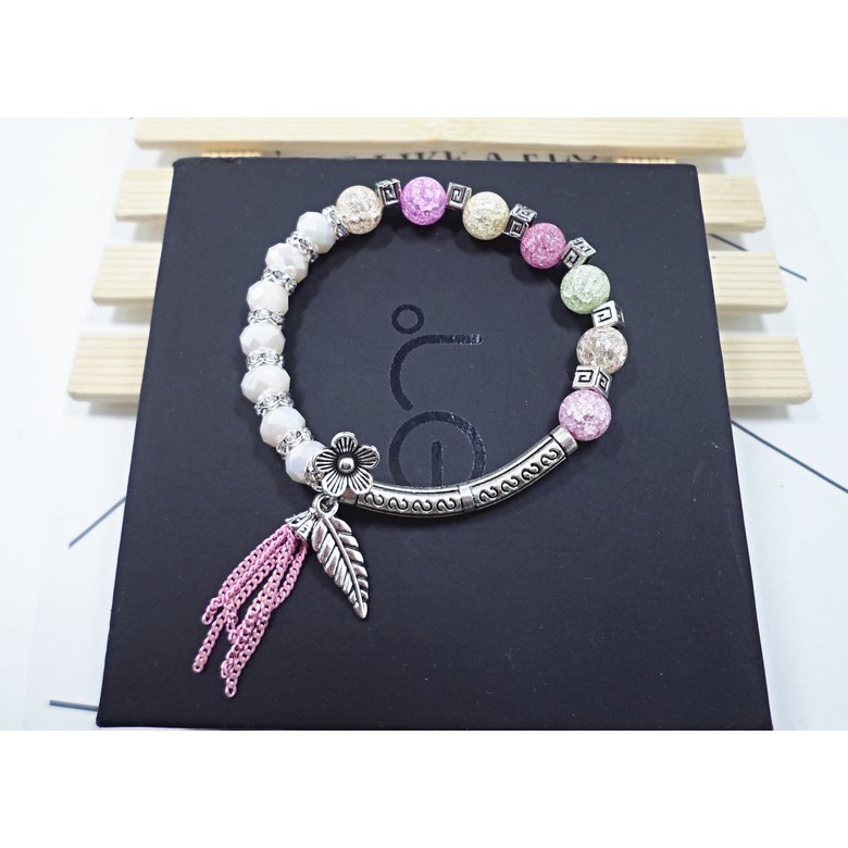 Wholesale Vintage Adjustable Crystal ceramic Beads Tassel Bracelet Set Bohemian Charm Bracelets Handmade Jewelry Women Gifts VGB101 2