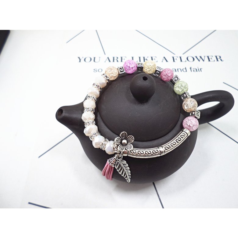 Wholesale Vintage Adjustable Crystal ceramic Beads Tassel Bracelet Set Bohemian Charm Bracelets Handmade Jewelry Women Gifts VGB101 4