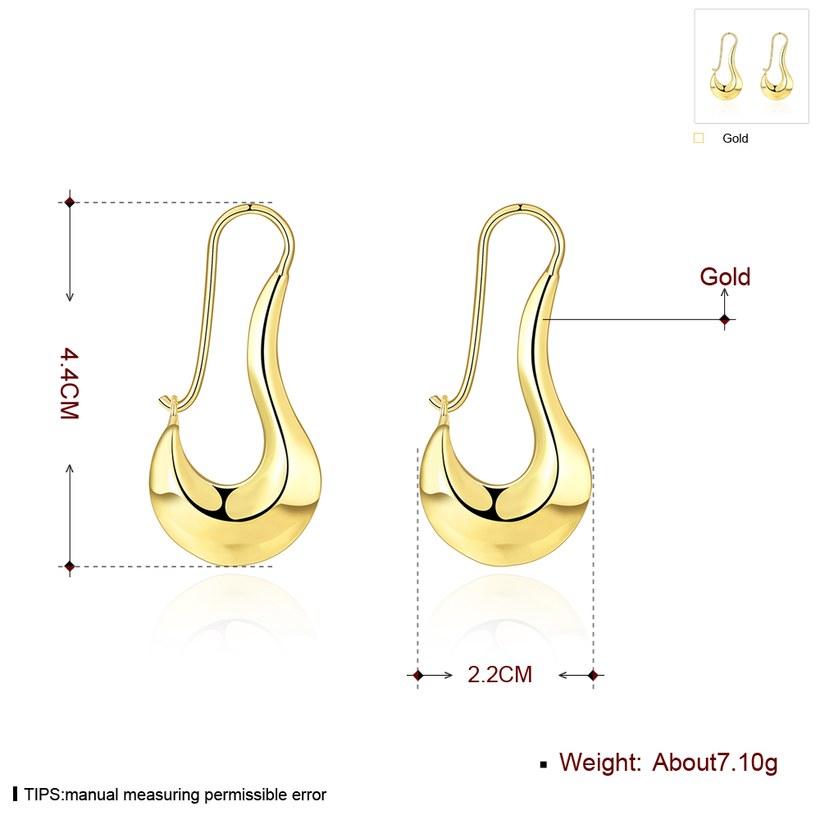 Wholesale Trendy wholesale jewelry 24K Gold  Geometric Clip Earrings Delicate Small Earrings For Women wedding Jewelry Gifts TGCLE005 0