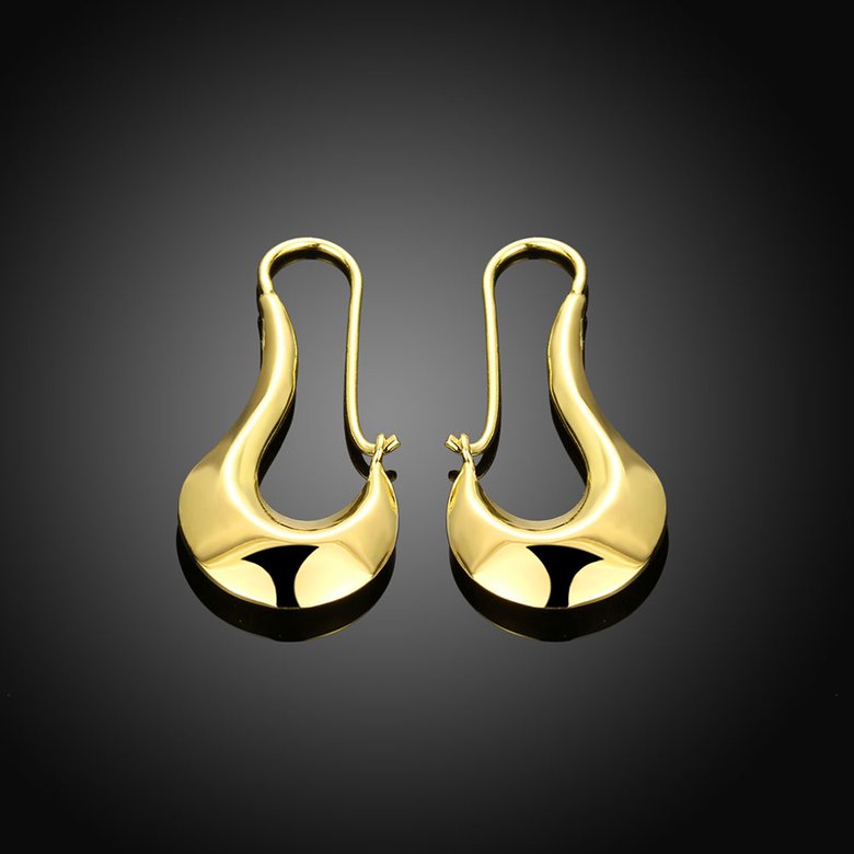 Wholesale Trendy wholesale jewelry 24K Gold  Geometric Clip Earrings Delicate Small Earrings For Women wedding Jewelry Gifts TGCLE005 1