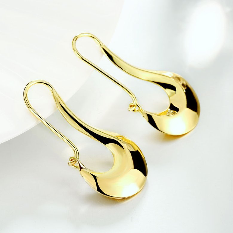 Wholesale Trendy wholesale jewelry 24K Gold  Geometric Clip Earrings Delicate Small Earrings For Women wedding Jewelry Gifts TGCLE005 2