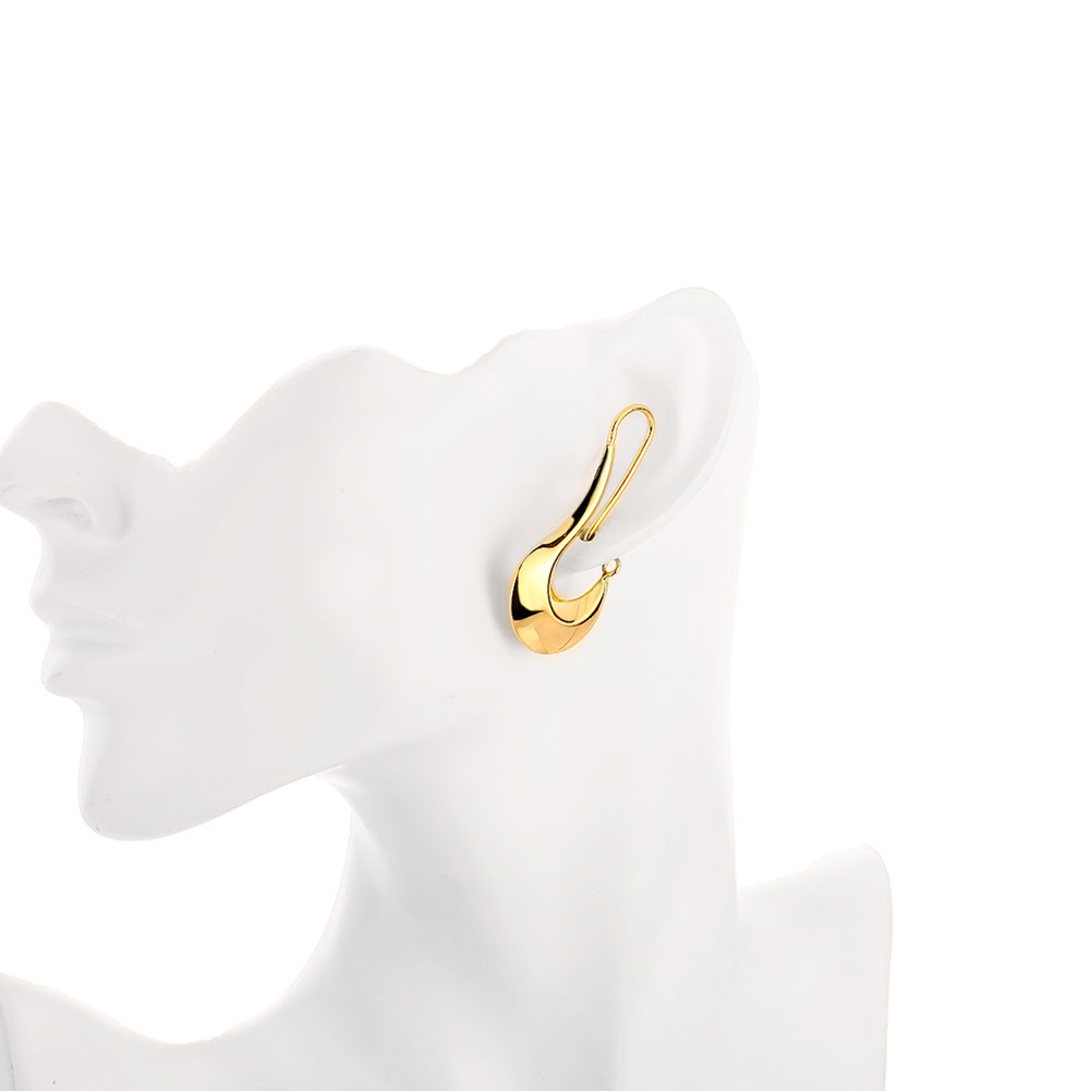 Wholesale Trendy wholesale jewelry 24K Gold  Geometric Clip Earrings Delicate Small Earrings For Women wedding Jewelry Gifts TGCLE005 4