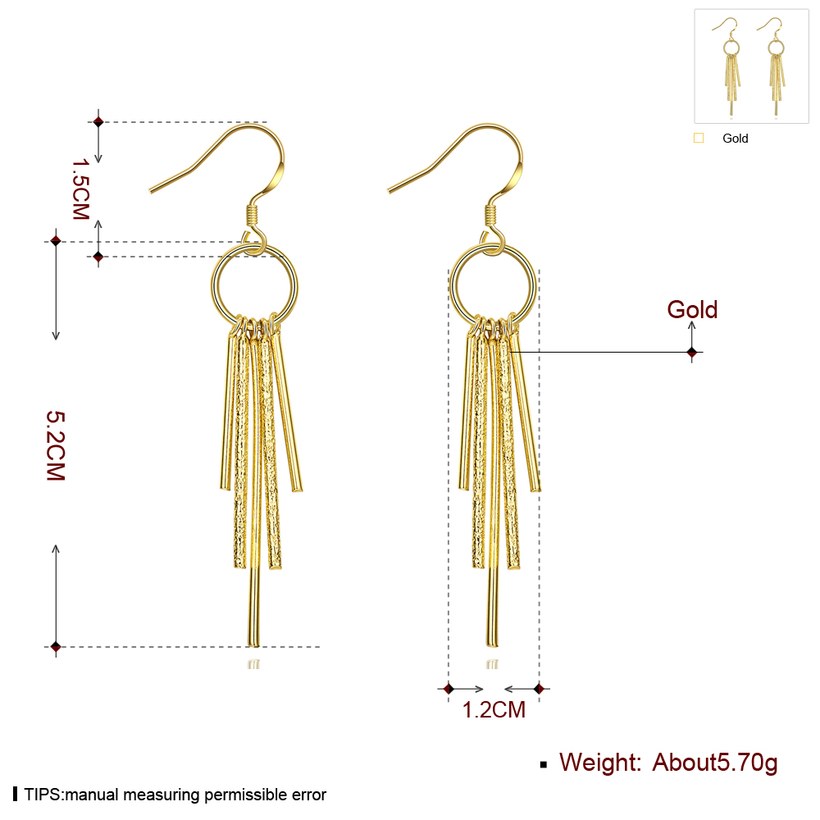 Wholesale New arrival Gold Color Long Tassel Earrings for Women Wedding Fashion Jewelry Gifts TGCLE006 0