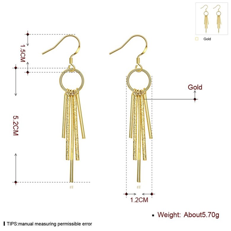 Wholesale New arrival Gold Color Long Tassel Earrings for Women Wedding Fashion Jewelry Gifts TGCLE006 0