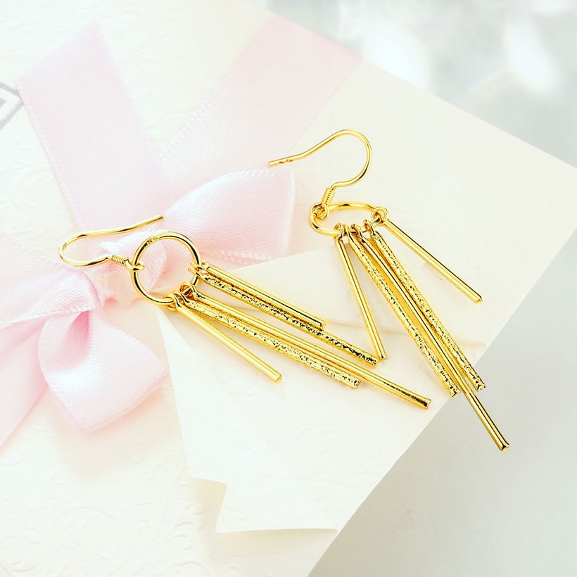 Wholesale New arrival Gold Color Long Tassel Earrings for Women Wedding Fashion Jewelry Gifts TGCLE006 3