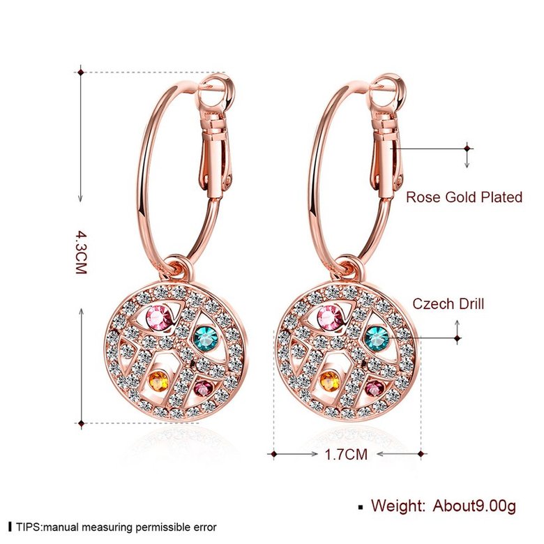 Wholesale Classic Titanium Round Multicolourcolour Crystal Clip Earring popular fashion dazzling jewelry TGCLE014 0