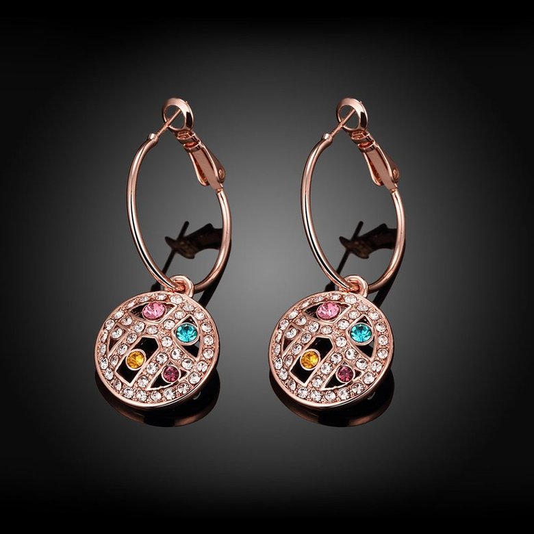 Wholesale Classic Titanium Round Multicolourcolour Crystal Clip Earring popular fashion dazzling jewelry TGCLE014 1