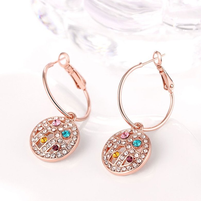 Wholesale Classic Titanium Round Multicolourcolour Crystal Clip Earring popular fashion dazzling jewelry TGCLE014 3
