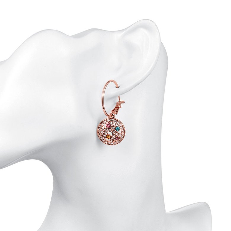 Wholesale Classic Titanium Round Multicolourcolour Crystal Clip Earring popular fashion dazzling jewelry TGCLE014 4