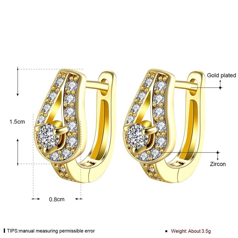 Wholesale Classic romantic 24K gold small white Crystal Earring popular fashion dazzling wedding jewelry TGCLE022 0