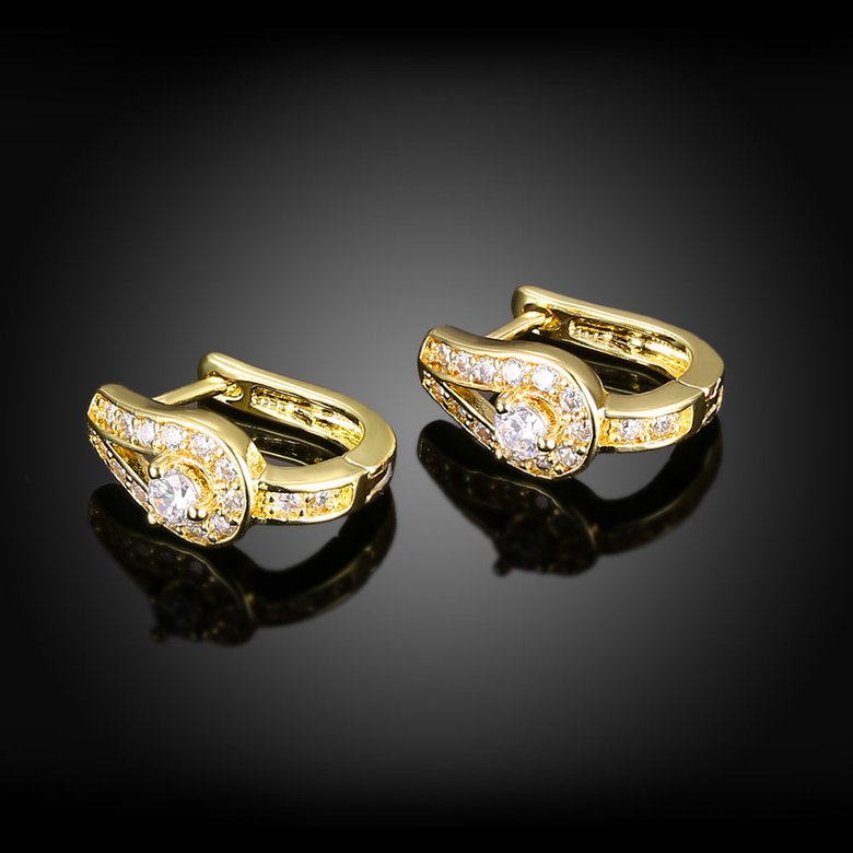 Wholesale Classic romantic 24K gold small white Crystal Earring popular fashion dazzling wedding jewelry TGCLE022 1