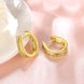 Wholesale Trendy 24K Gold Hoop Earrings U Shaped White Cubic Zircon Earrings fine Birthday Gifts for Women TGCLE032 2 small