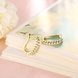 Wholesale Trendy Cute Small Crystal Earrings for Woman 24K gold plated Hoop Earrings U Shape Horseshoe Earring TGCLE046 1 small