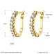 Wholesale Trendy Cute Small Crystal Earrings for Woman 24K gold plated Hoop Earrings U Shape Horseshoe Earring TGCLE046 3 small