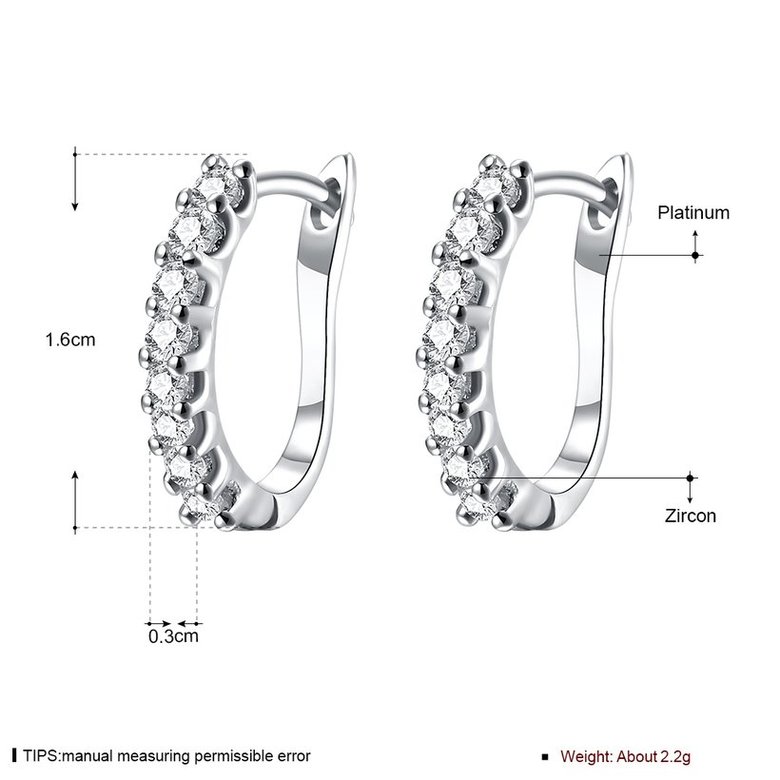 Wholesale Trendy Cute Small Crystal zircon Earrings for Woman silver color Hoop Earrings U Shape Horseshoe Earring TGCLE048 0