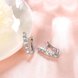 Wholesale Trendy Cute Small white Crystal zircon Earrings for Woman silver color Hoop Earrings U Shape Horseshoe Earring TGCLE052 2 small