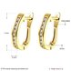 Wholesale Fashion elegant Small Crystal Earrings for Woman 24K gold plated Hoop Earrings U Shape Horseshoe Earring TGCLE054 0 small