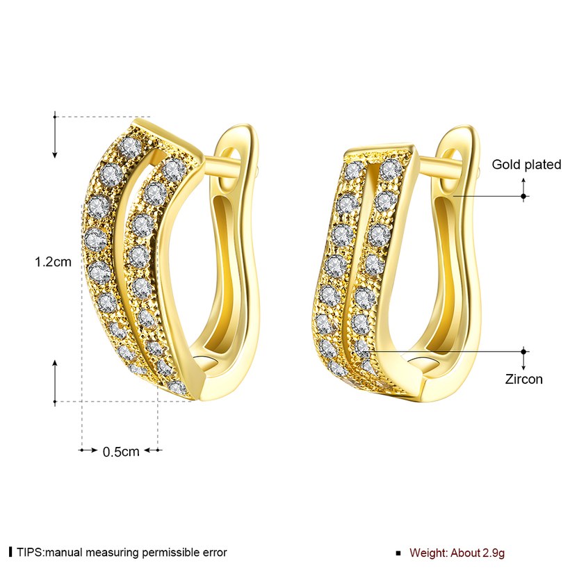 Wholesale Fashion elegant Small Crystal Earrings for Woman 24K gold plated Hoop Earrings U Shape Horseshoe Earring TGCLE058 0