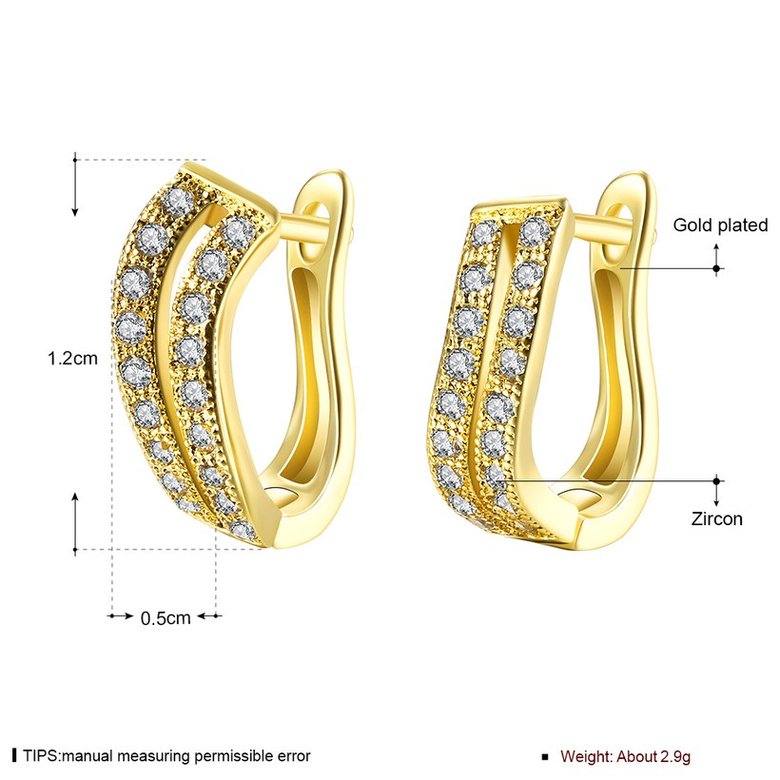 Wholesale Fashion elegant Small Crystal Earrings for Woman 24K gold ...