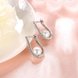 Wholesale New Fashion Luxury U Shape Silver Plated AAA Zircon Gem Stone Pearl Stud Earrings For Women Jewelry TGCLE064 2 small