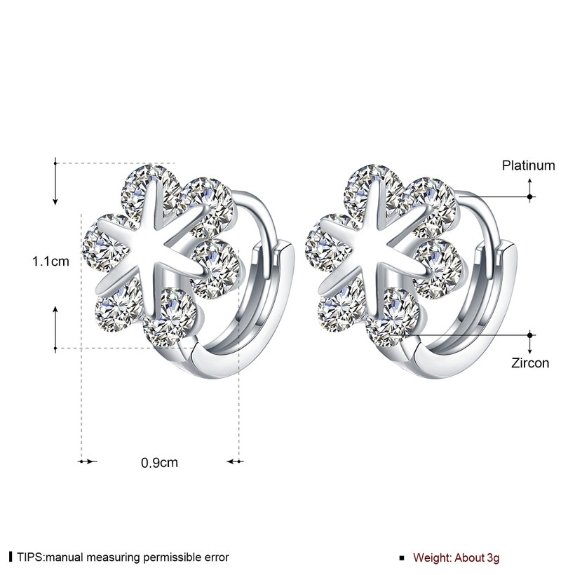 Wholesale Clip Earrings for Women Silver crystal Jewelry Accessories Snowflake Shape Zircon Gemstone Earring Wedding Engagement Gift TGCLE066 0