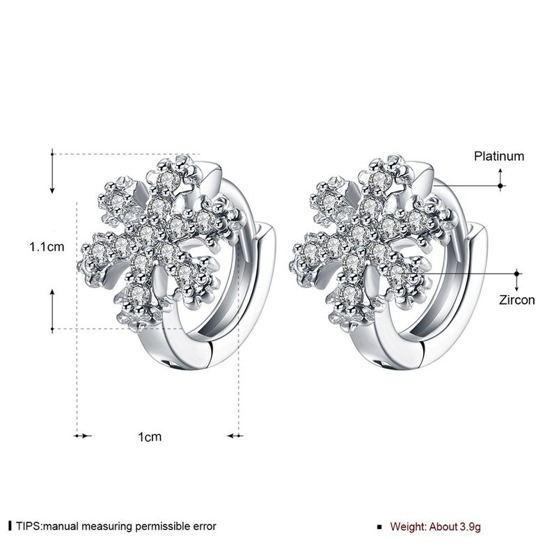 Wholesale Temperament Clip Earrings for Women Silver Jewelry Accessories Snowflake Shape Zircon Gemstone Earring Wedding Engagement Gift TGCLE068 0