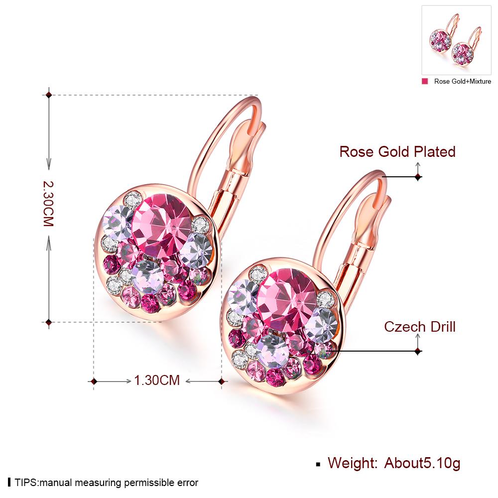 Wholesale Sky Blue Crystals Dangle Earrings New Fashion Round Earrings for Women Elegant Party Romantic Wedding Jewelry TGCLE070 4