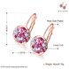 Wholesale Sky Blue Crystals Dangle Earrings New Fashion Round Earrings for Women Elegant Party Romantic Wedding Jewelry TGCLE070 4 small