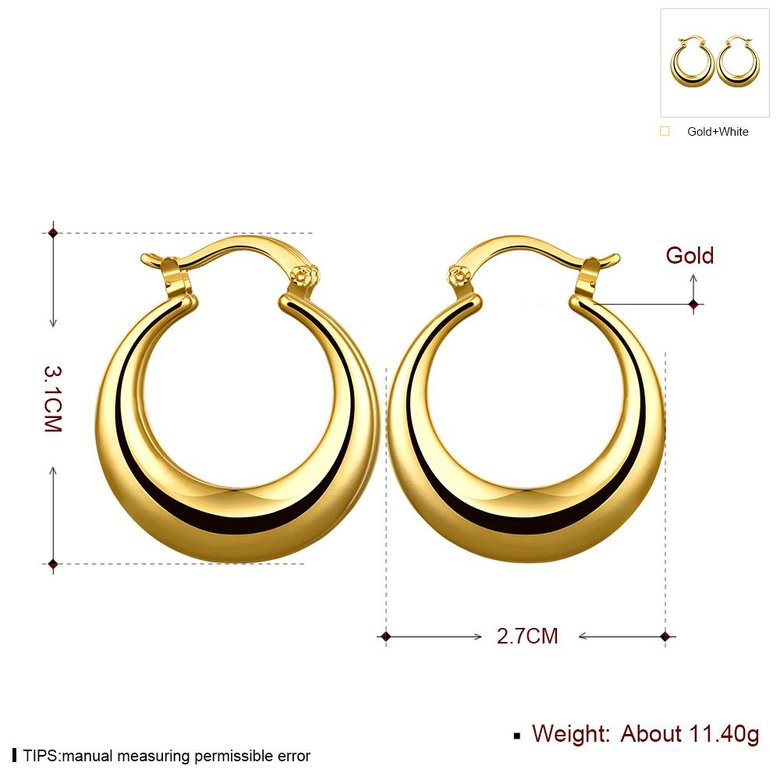 Wholesale Hot sale classical gold Thick big Hoop Earrings For Women New Fashion Female circle earrings Jewelry  TGCLE074 1