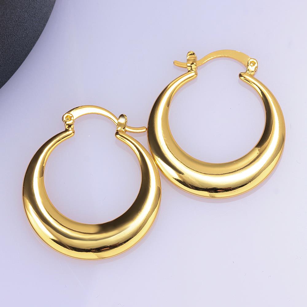 Wholesale Hot sale classical gold Thick big Hoop Earrings For Women New Fashion Female circle earrings Jewelry  TGCLE074 4