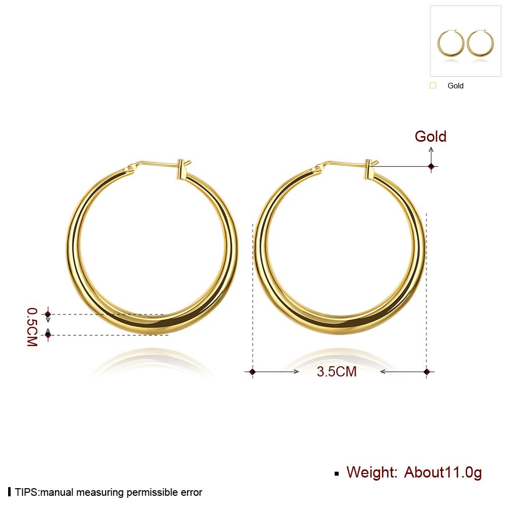 Wholesale Hot sale gold Thick big Hoop Earrings For Women New Fashion Female circle earrings Jewelry  TGCLE076 6