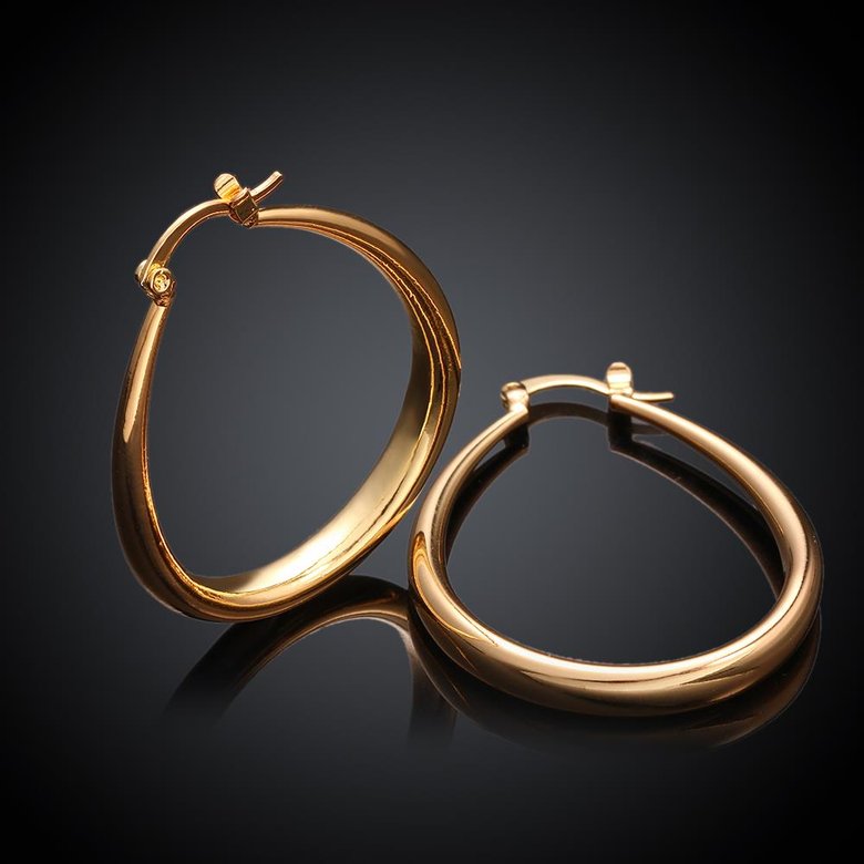 Wholesale Trendy Hot sale gold U shape Thick big Hoop Earrings For Women New Fashion Female circle earrings Jewelry  TGCLE078 3